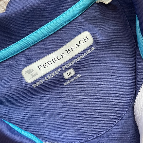 Pebble Beach Dry-Luxe Performance Golf Sleeveless Polo Top Medium Purple White - Picture 2 of 8